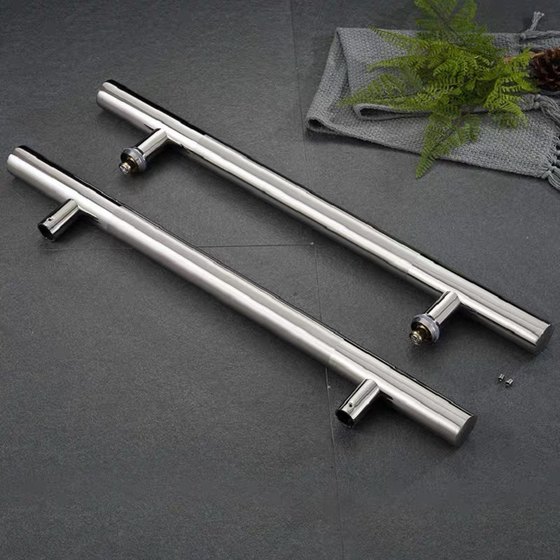 Glass door handle door handle thickened stainless steel handle wooden door handrail tempered glass door frameless door handle