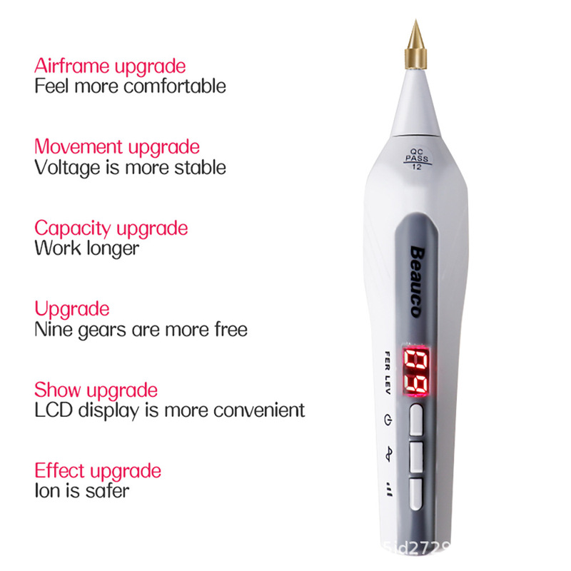 Plug-In Spot Removal Pen, Carbonization Pen, Nine-Level Adjustable Mini Beauty Device, Export Facial Beauty Plasma Spot Removal Pen