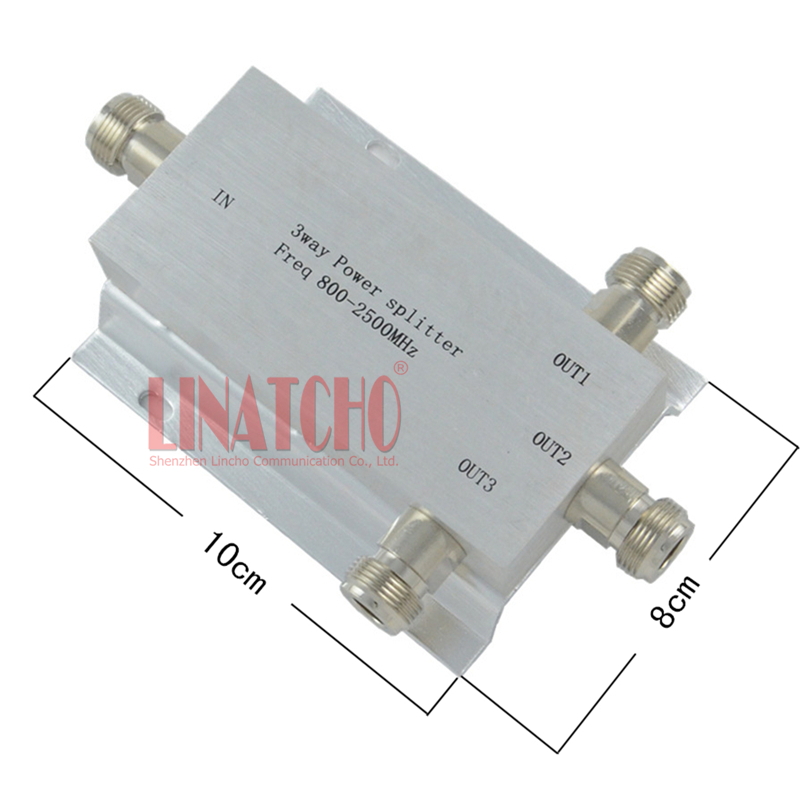 800-2500MHz GSM 4G 2G mobile phone signal amplifier microtape one triple power splitter N mother head