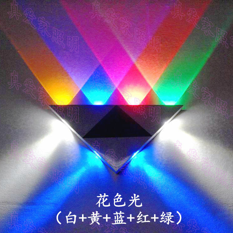 Large Triangle LED Wall Lamp Personality Background Wall Light Bar Decoration LED Light Ktv Aisle Wall Light Seven Color Spotlight