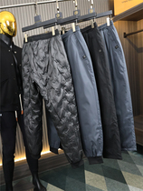 Windproof waterproof warm cost-effective winter mens solid color outdoor three-proof elastic waist taped down pants