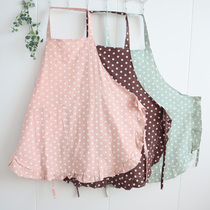 Japanese fashion apron pastoral style cute waterproof kitchen household coat summer sleeveless overalls