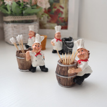 Toothpick box storage box cute chef creative toothbox home personality simple restaurant toothpick box