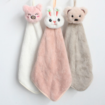 Kitchen cartoon towel absorbent hanging hand towel Cute childrens face towel Kindergarten handkerchief small square towel S9