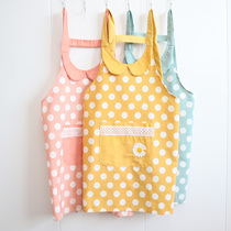 Hipster apron summer thin household apron light and breathable waterproof oil-proof female kitchen Korean fashion polka dots