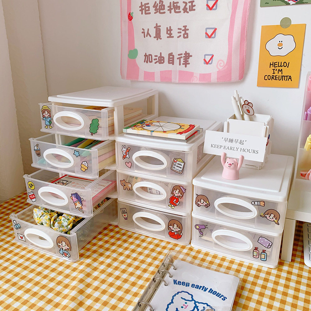 Korean version of the girl European simple desktop box desktop multi-layer drawer type small objects rubber band hair ring box