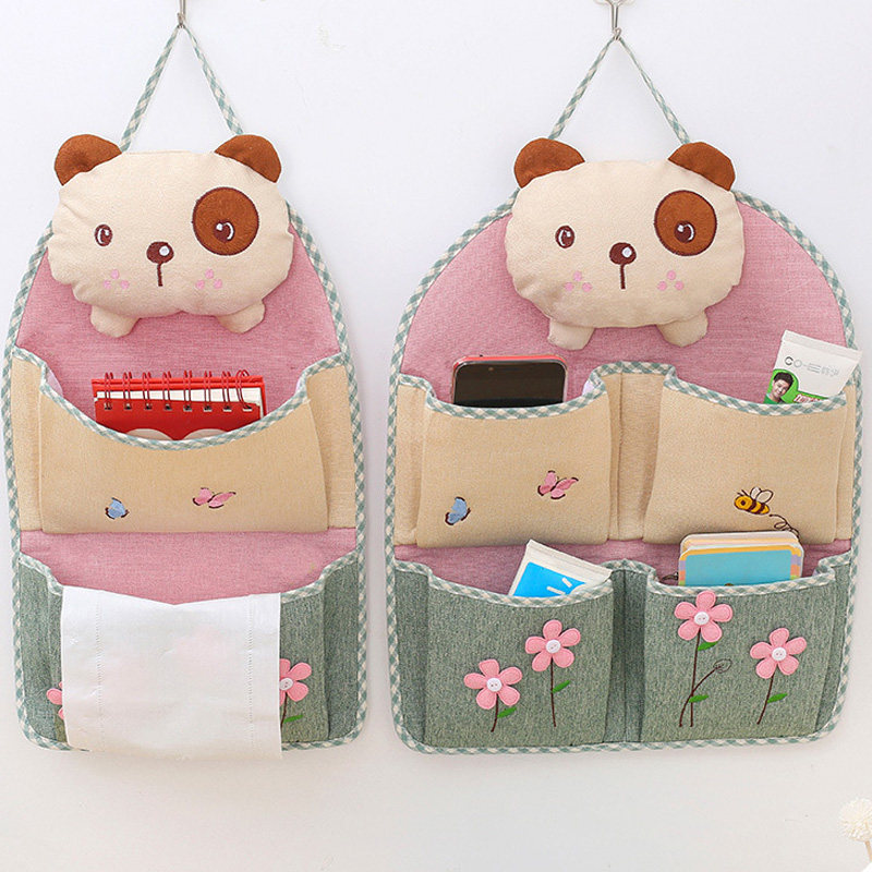 Blanbear Containing Hanging Bag Dorm Room Multilayer Fabric Hanging Bag Wall Hanging Bag Door Rear Object Bag Wall Hanging P122