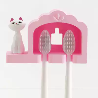 Toothbrush holder cat double punch-free stickers creative bathroom couple toothbrush hanging strong suction cup tooth rack rack