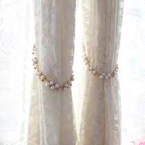 Curtain strap magnetic buckle tie tie rope rope magnet curtain buckle Pearl adhesive hook decorative tie rope