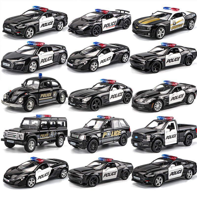 Lamborghini Model Alloy Police Car Toy Boy's Simulation Car Model Swat Police Car Children's Day Gift