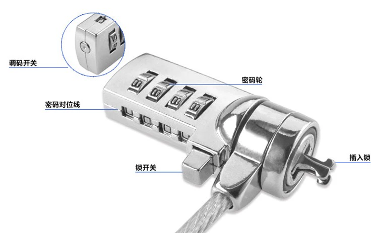 Máy tính xách tay khóa máy tính mật khẩu khóa bảo mật khóa Asus Dell Lenovo thinkpad Dell2 Mega thô chống cắt - USB Aaccessories quạt hộp mini