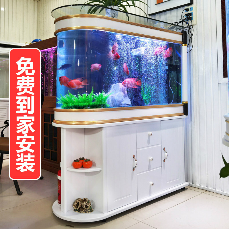 Bullet ecological fish tank aquarium living room large household medium and small lazy people free water change partition shoe cabinet cylinder