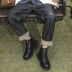 T.C.O da phong cách Anh Martin boots của nam giới retro bốt da cao cổ trung cao cộng với lông cừu bốt ngắn công cụ xu hướng giày nam - Swiss Army Knife