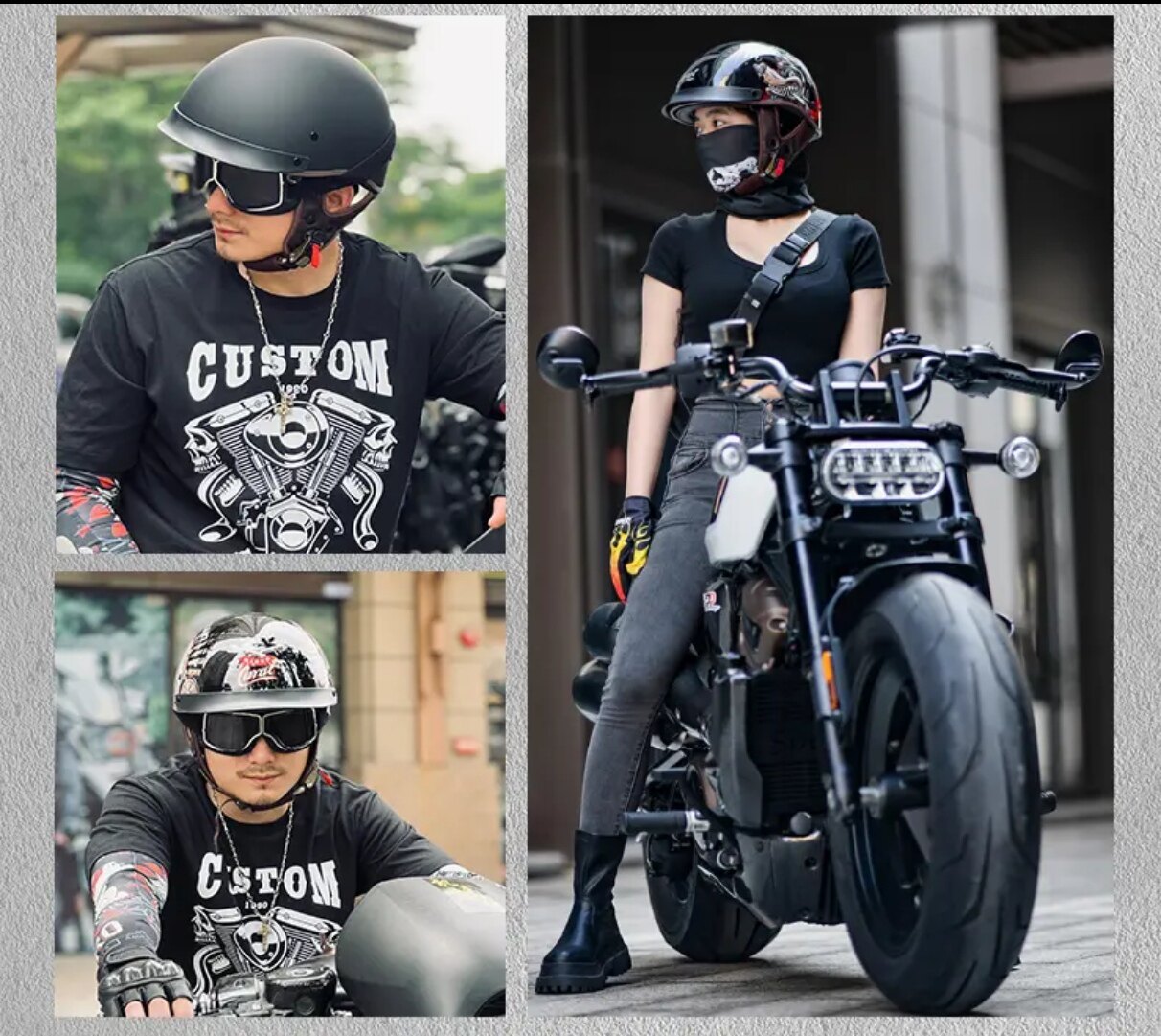 Summer Motorcycle Retro Half Helmet