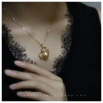 Huatian Love Natural Color Nanyang Golden Pearl Seawater Pearl Tanabata Gorgeous Light Luxury Retro Love Heart Pendant