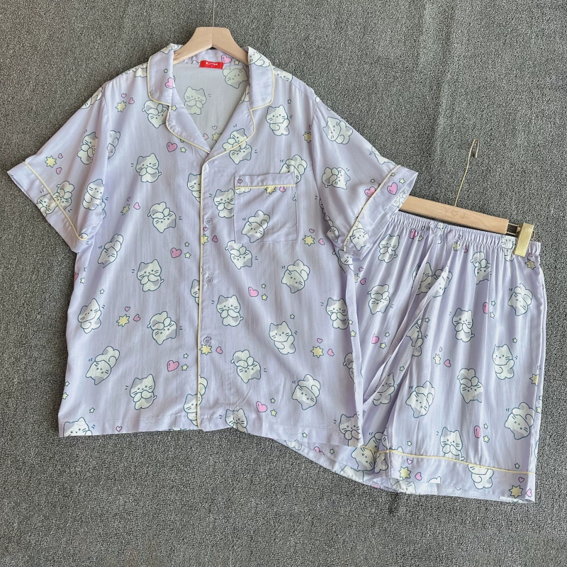 Милый пижама комплект, silky soft брюки, с коротким рукавом