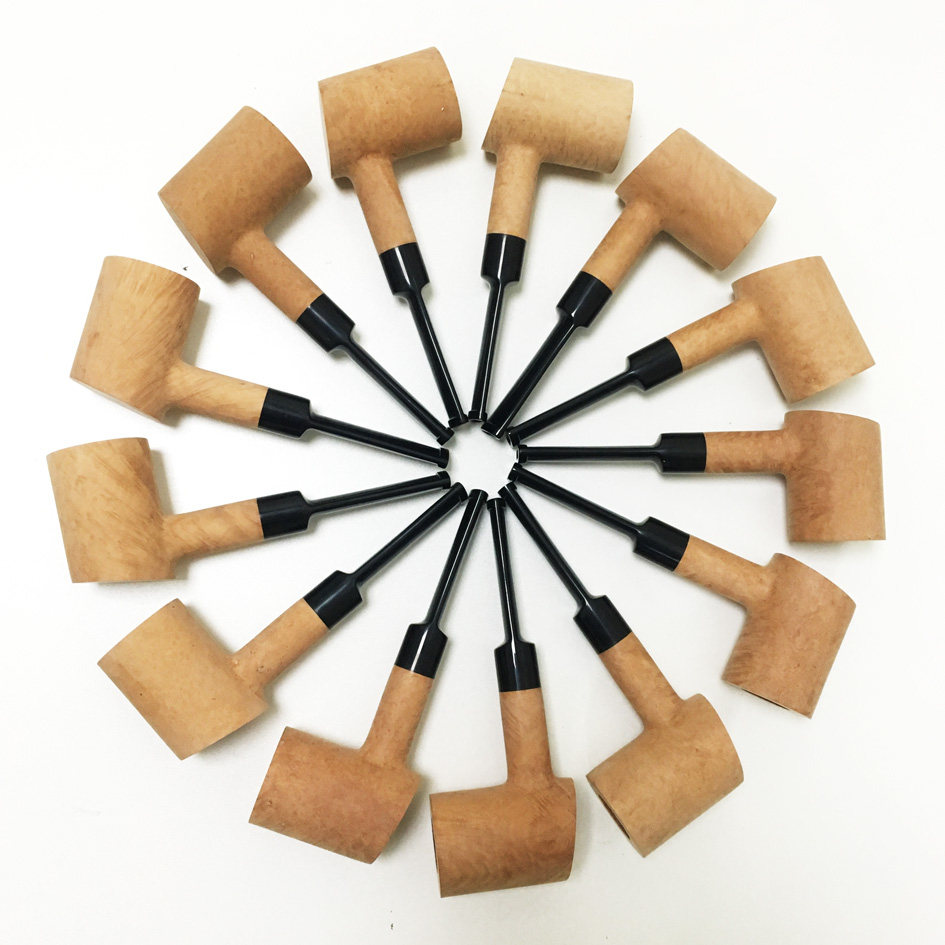 Italian pure import briar wood pipe semi-finished straight bucket hammer bucket canglongdian 1