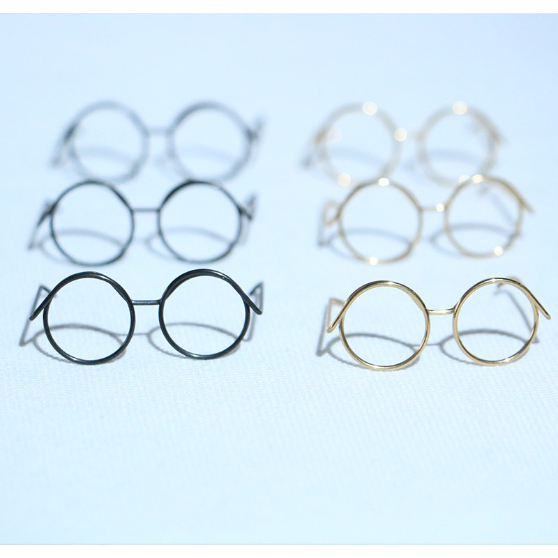 Small ball hand mini glasses doll metal frame about 3 6cm hand - made diy doll photo props accessories