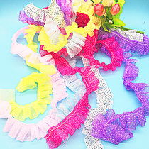 2 5cm polka dot fine edge gauze with kindergarten handmade DIY doll wrinkled skirt Jewelry Crafts accessories