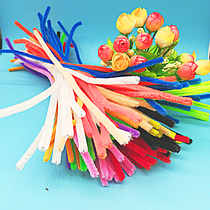 Gold scallion wool strips twisted bar handmade hair root colored plush strips DIY to make clay