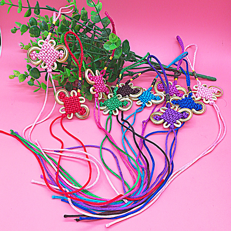 Phnom Penh China knot Hand woven material Braided rope Phnom Penh line bow Car pendant jewelry pendant pendant