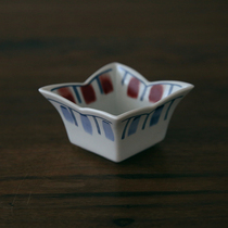 Glutinous rice porcelain) National vintage four-corner small dish sauce dish sauce bowl dish