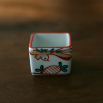 Glutinous rice porcelain | Chinese style square flower porcelain National Ware retro small square dish egg tray