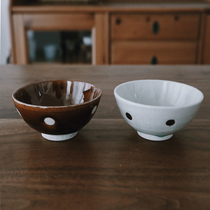Glutinous rice porcelain) Japanese imported two-color water jade wave rice bowl ice crack tableware ceramic tableware