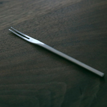 Glutinous rice porcelain) National stainless steel fruit fork dim core fork minimalist design texture is good