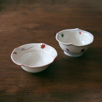 Glutinous rice porcelain) National Japanese small dish high foot Bowl classical sunflower mouth design sauce bowl