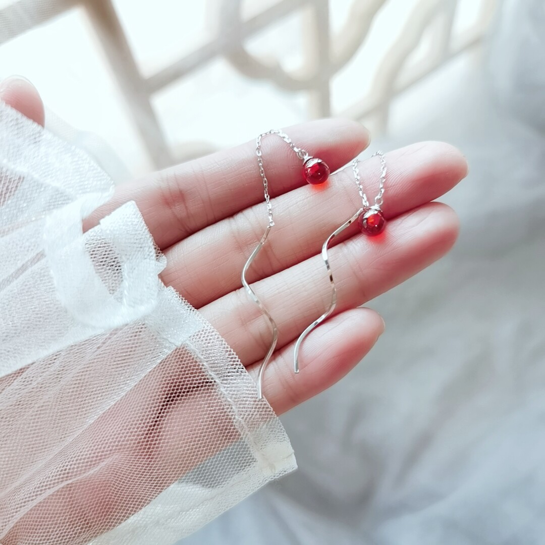 (Anchor Recommendation) Wave 999 Pure Silver Ear Necklace Woman 2021 New Minimalist Temperament Long Version Flow Suear