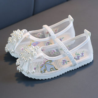 Children's ethnic Hanfu shoes 2023 summer embroidered shoes