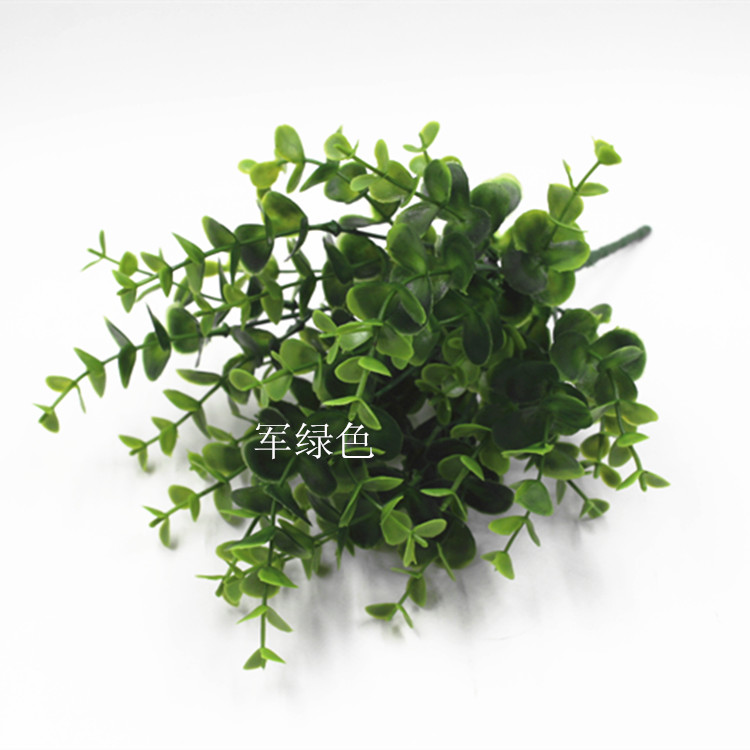Mô phỏng cây bạch đàn đơn giả hoa màu xanh lá cây trồng trong chậu trang trí cây nhựa hoa trang trí với lá cỏ xanh - Hoa nhân tạo / Cây / Trái cây hoa giả để bàn