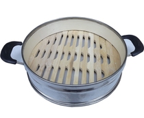 Shaxian snack ingredients Stainless steel aluminum steamer steamed dumpling cage Bamboo bottom steamed drawer steamed dumpling cage steamed dumpling grass silicone pad