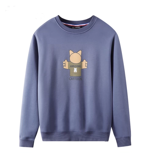 Хлопковая комфортная дышащая удерживающая тепло спортивная модная толстовка для отдыха, лонгслив с круглым воротником, куртка