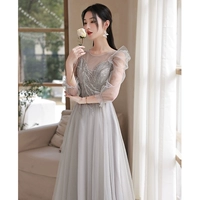 C-017 Высококачественная серая модель средней длины [круглые рукава с затяжкой шеей]]