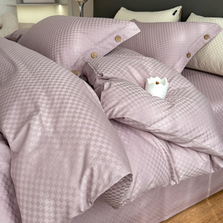 60-Count Pure Cotton Long-Staple Cotton Four-Piece Bedding Set, 100% Cotton, Light Luxury, High-End Feel, Duvet Cover, Bed Sheet, Three-Piece Bedding Set 4