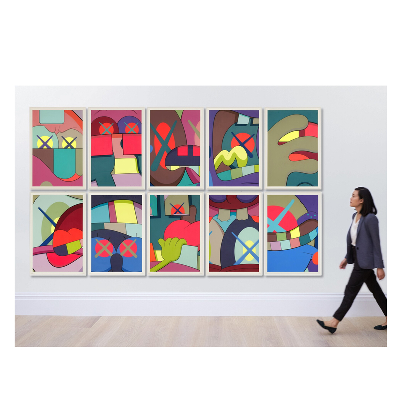 Kaws Print Ups and Downs Trendy Art Decorative Painting Art Wall Decoration for Living Room American Style Hanging Painting