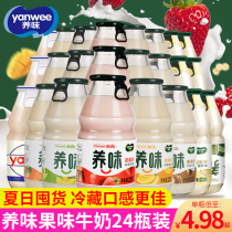 Raste milk drink lactic acid bacteria 24 bottles of whole box strawberry banana fruit taste Net red drink childrens student breakfast milk