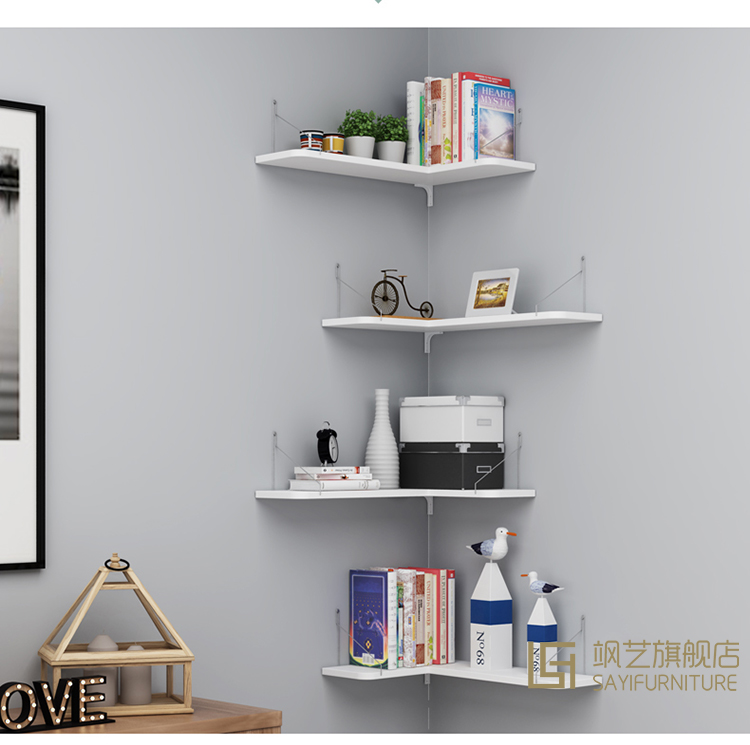 Đấm miễn phí góc Bắc Âu kệ kệ lưu trữ giá treo tường kệ phòng ngủ tường góc kệ tường phân vùng - Kệ kệ sách treo tường đẹp