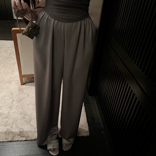 Miss Change [Smooth Slim 2.0] Эймпликация уксусной кислоты 2024 Ощущение высокой талии легко позаботиться о брюках с широким ножом