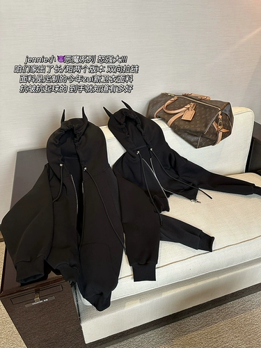 Мисс изменение [Твой маленький дьявол] Весна и осень Дженни Американская Рисование веревка свободного свитера с капюшоном