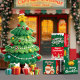 Christmas atmosphere shopping mall store Christmas tree KT board pile box ornaments photo props school decoration background