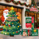 Christmas atmosphere shopping mall store Christmas tree KT board pile box ornaments photo props school decoration background