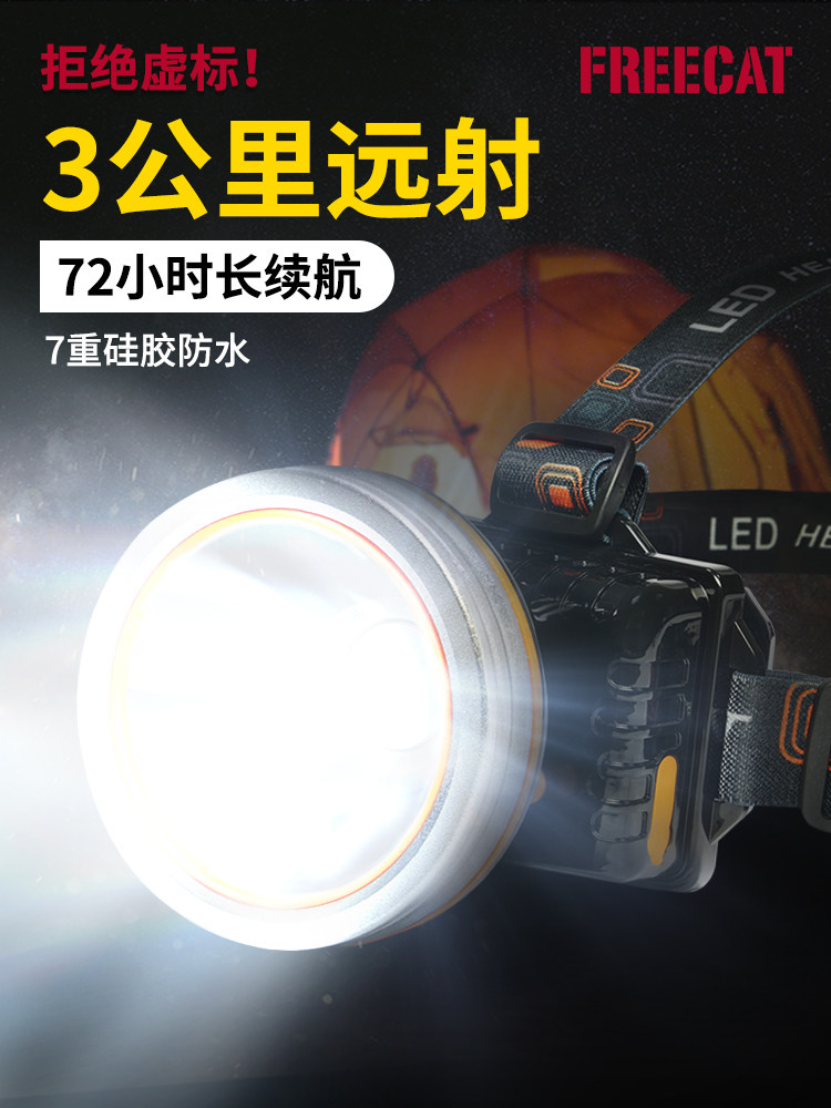 Headlamp light charging Super bright Head-mounted LED light Night fishing light xenon lamp Camping special long battery life