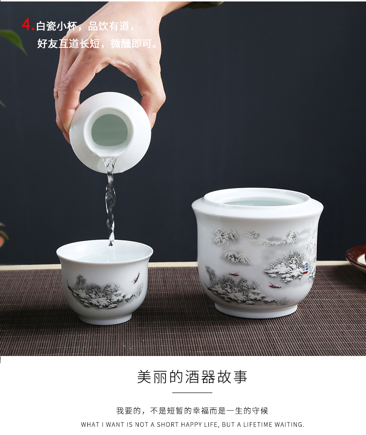 Một nửa bình rượu catty nóng nhà rượu vang nóng chai rượu lẩu truyền thống ấm rượu vang vàng rượu vang cũ hip bình nhỏ rượu vang trắng - Rượu vang kệ rượu vang để bàn