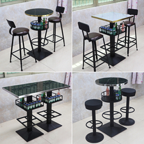 Customized Bar Bar Bar table KTV coffee table clear bar quiet bar rock plate glass light Luxury Gold Edge Bar spot
