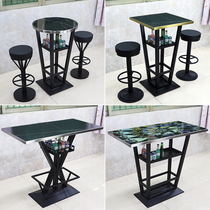 Customized Bar Bar Bar table KTV night Field clear bar quiet bar rock plate glass light Luxury Gold Edge Bar spot