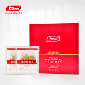 加一有机红参茶片状礼盒30克 切片红参 长白山特产无糖红参片礼盒
