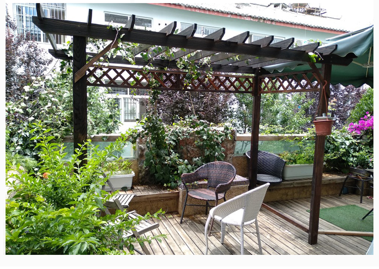 Ngoài trời rắn gỗ nho giá vườn giải trí bàn ghế kết hợp chống ăn mòn nhà gỗ gazebo ban công gỗ vườn nho - Kệ kệ treo tường đẹp